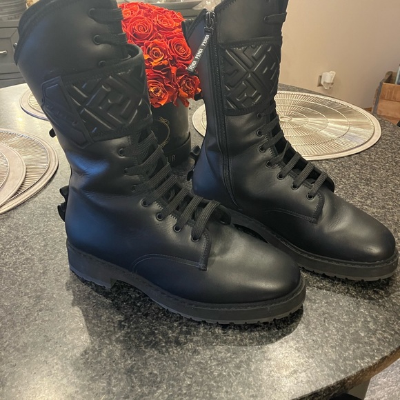 Fendi Leather Combat Boots - Picture 3 of 11